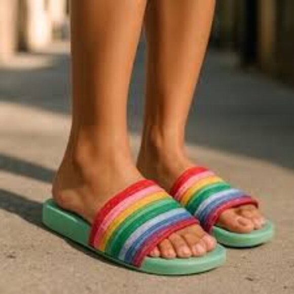 NIB - LAUREN LORRAINE RAINBOW SANDALS - Picture 3 of 4